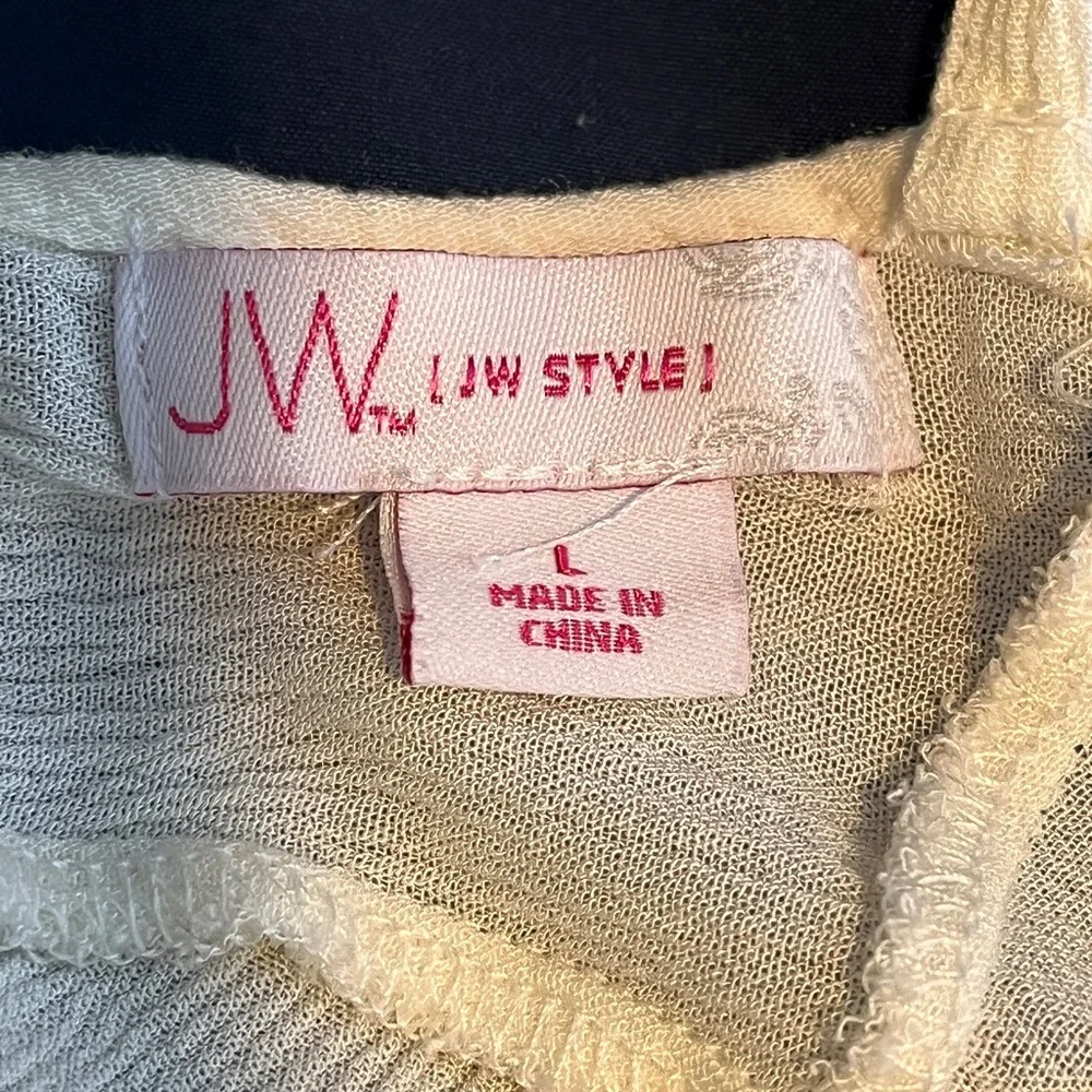 JW Style Los Angeles Johnny Was Cream Bell Sleeve Blouse Top Large - Picture 4 of 5